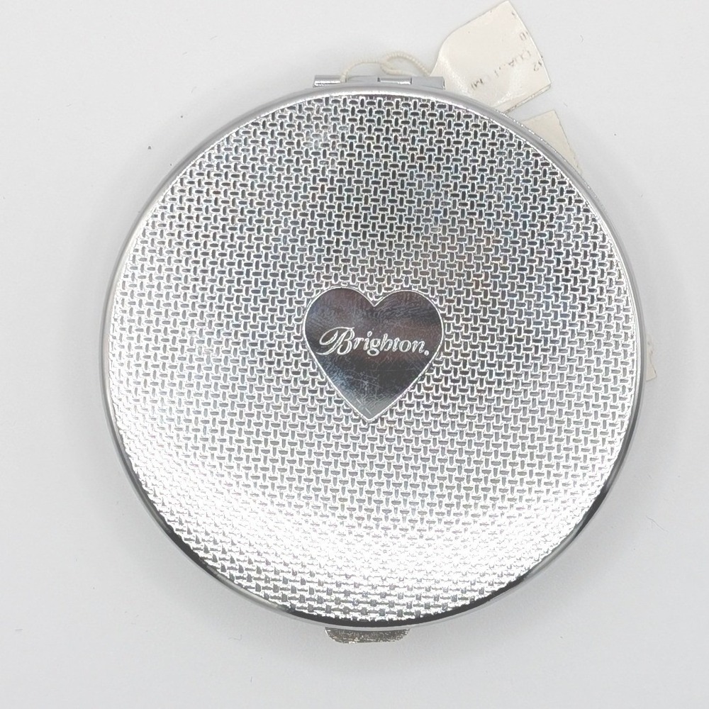 Brighton Ivory Coast Compact Mirror Silver Tone Ornate Scroll E91032 NEW - Picture 2 of 5